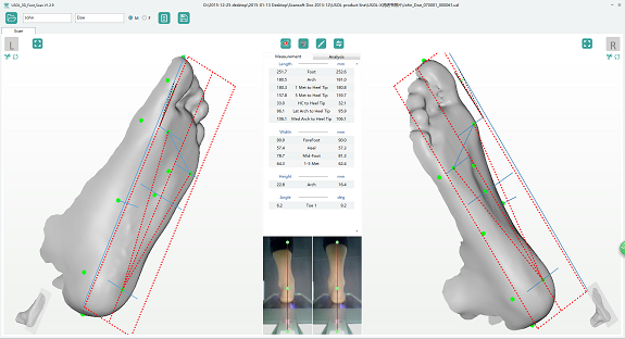 Foot sides scan height up to 80mm; Heel back scan height about 20mm.